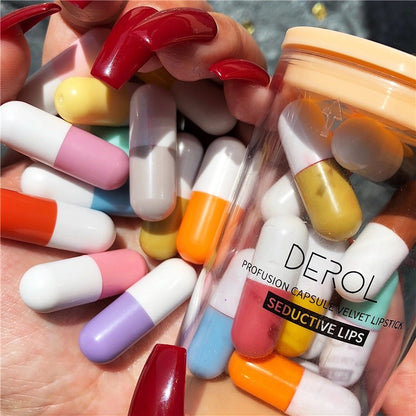 Mini Capsule Lipstick Set – Velvet Finish (16 Pieces)